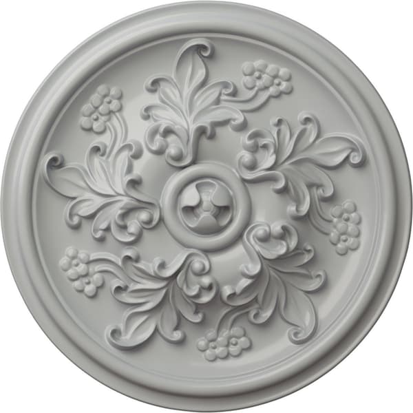 Ekena Millwork Katheryn Ceiling Medallion (Fits Canopies up to 2 1/8"), Hand-Painted Frost, 14 1/2"OD x 2 3/4"P CM14KTFRF - main